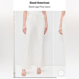 Good American Womens 6/28 Good Leg Flare Jeans White NWOT